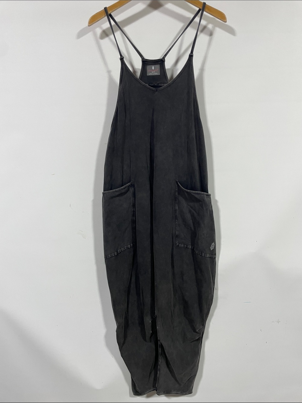 Free People Black Women's Strap Pocket Overalls